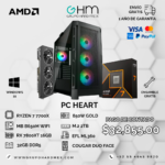 PC HEART - R7 7700X B650M WIFI RX 7800XT 16GB 32GB RAM DDR5 M.2 2TB PSU 850W GOLD EF LIQUIDO ML360