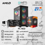 PC RED - R5 5600X B550M WIFI 16GB RAM DDR4 RX 6600 8GB PSU 550W BRONZE
