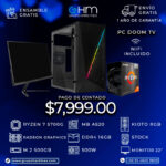 PC DOOM TV - R7 5700G A520M 16GB RAM DDR4 M.2 500GB MONITOR 22"